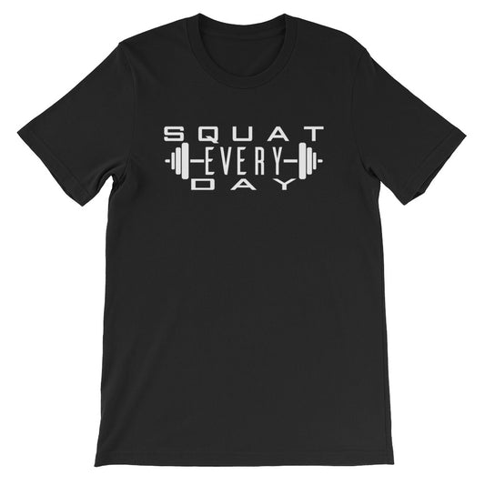 Squat Every Day with Barbell Black Shirt - Killer Fit Gear