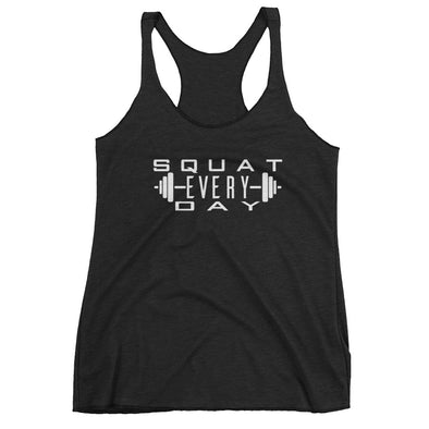 Squat Every Day with Barbell Women's Racerback Tank - Killer Fit Gear